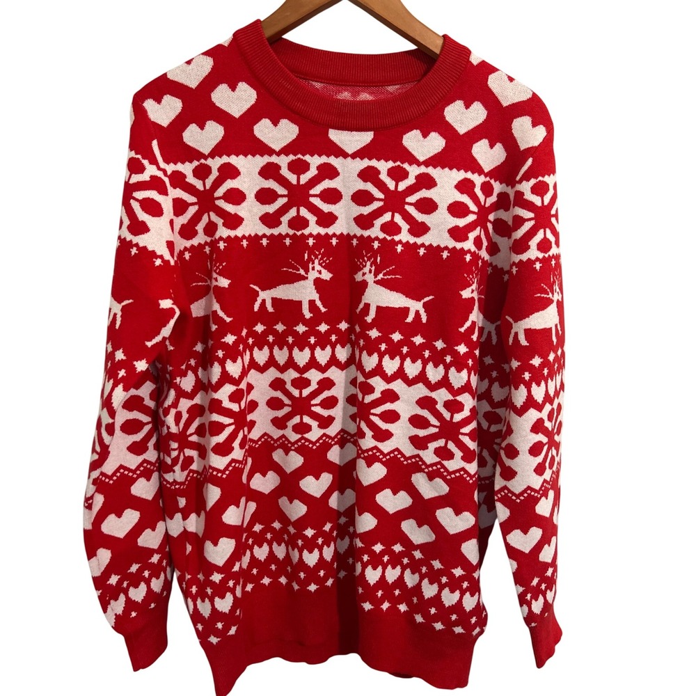 Kohl's‎ Red and White Holiday Pullover Sweater Super Soft Women's XL NWT
